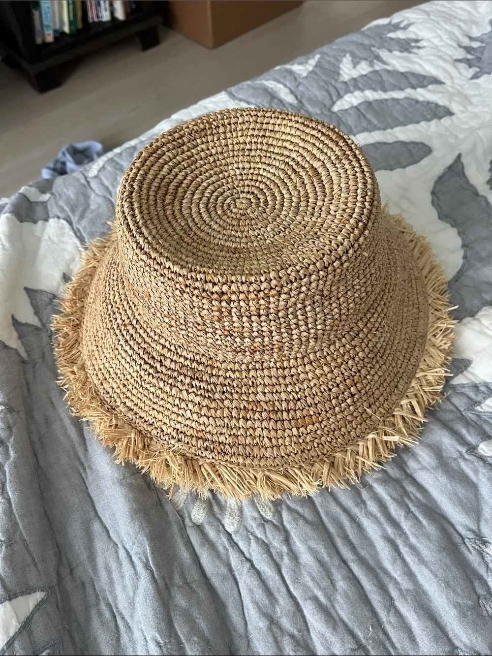 Rylee + Cru Raffia Straw Bucket Hat, S/M